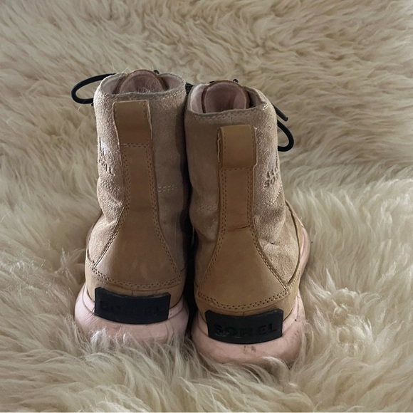 Sorel Tan/ Cream Explorer II Joan Suede Laced Insulated Boots - Picture 5 of 7